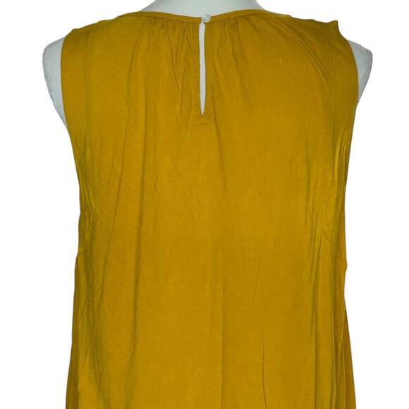 LOFT Women's Pleated Yoke Tank Top Blouse in Yellow-Size M - Picture 4 of 6